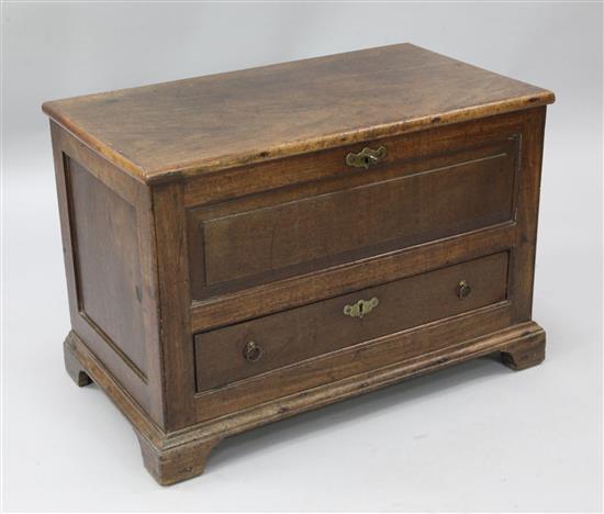A mid 18th century mahogany coffer, W.2ft 8in. D.1ft 6in. H.1ft 9in.